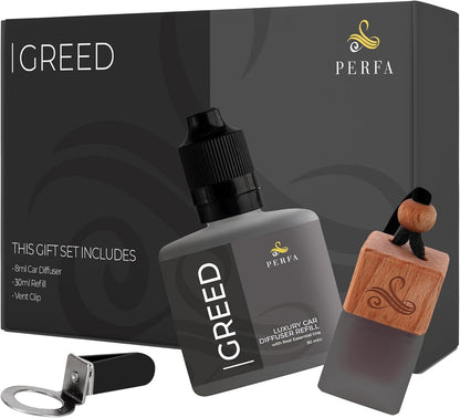 Greed Car Air Freshener for Men | Perfume Inspired Fragrances | Strong Car Freshener with Odour Eliminator Technology | Air Freshener | Long Lasting Automotive Freshener by Perfa