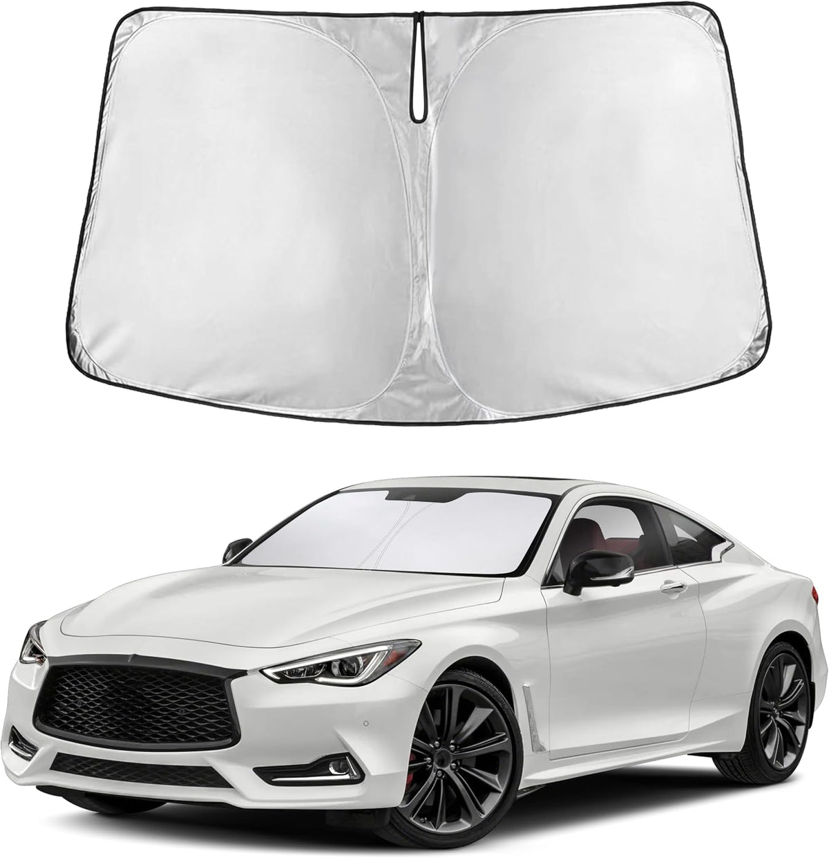 EcoNour Car Windshield Sun Shade | 2025 Upgraded Innovative No-Light-Pass Technology for Maximum Coverage | Foldable Sun Shade Keeps Your Vehicle Cool | Must-Have Car Accessories | Small (59" x 29") - Colors H