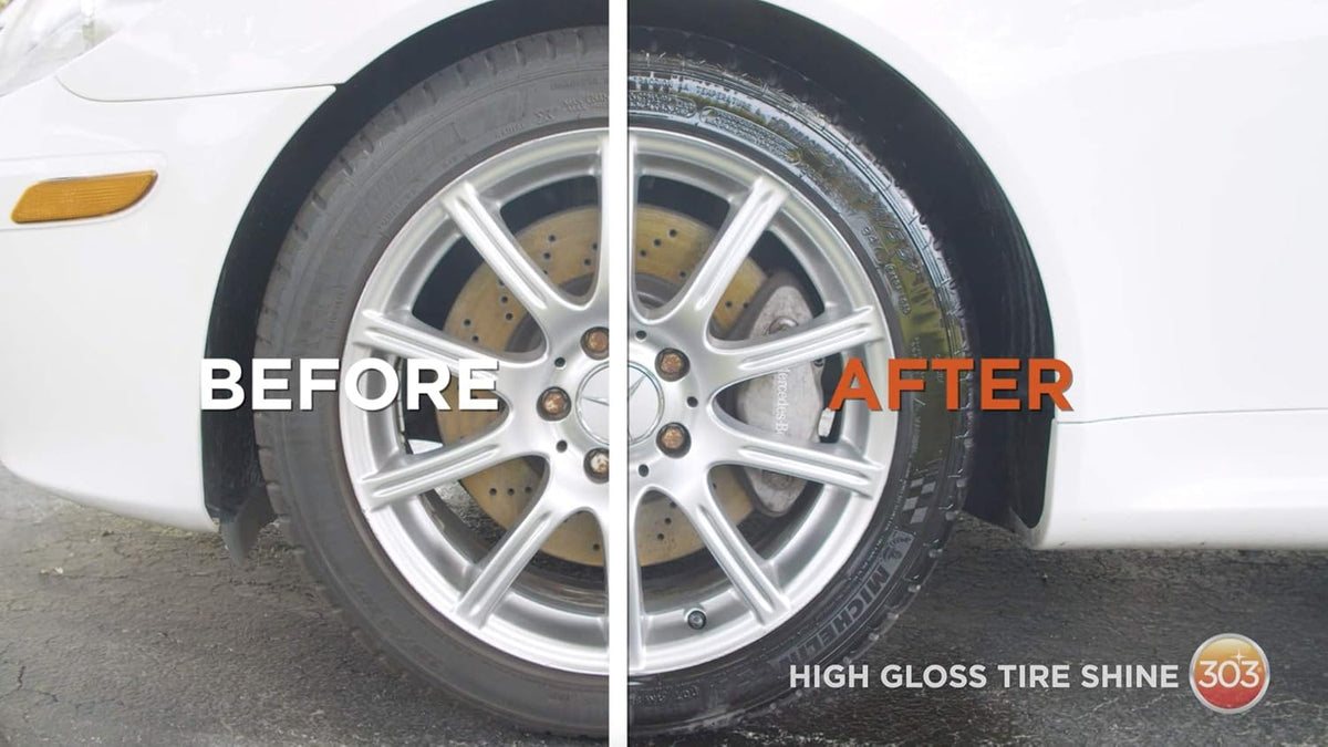 303 Products High Gloss Tire Shine And Protectant - Long Lasting, Water Based Formula - Lasts For Weeks - No Harmful Silicones - Lasts Weeks Not Days, 16 fl. oz. (30395CSR) Packaging May Vary