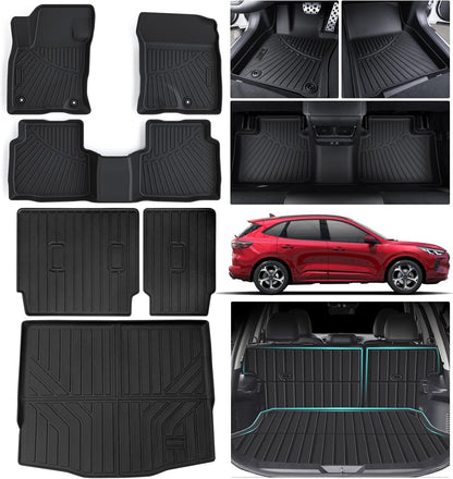 Floor Mats & Trunk Mat for 2012-2017 Chevy Equinox/GMC Terrain,TPE All Weather Protection 2 Rows Car Floor Liners with Cargo Liners for Chevrolet Equinox Accessories