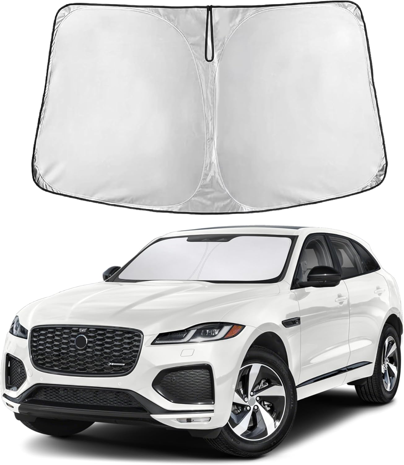 EcoNour Car Windshield Sun Shade | 2025 Upgraded Innovative No-Light-Pass Technology for Maximum Coverage | Foldable Sun Shade Keeps Your Vehicle Cool | Must-Have Car Accessories | Small (59" x 29") - Colors I