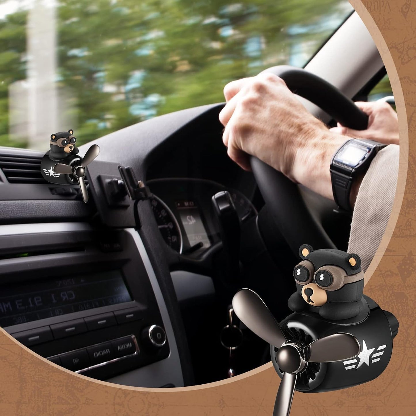 Tallew Car Air Freshener Cute Duck Car Vent Clip Diffuser with Rotating Propeller Outlet Vent 2.5" x 2.4" x 2.1" Easy to Install Included 2 Scents Aroma Tablets Aromatherapy Ornament Auto Accessories