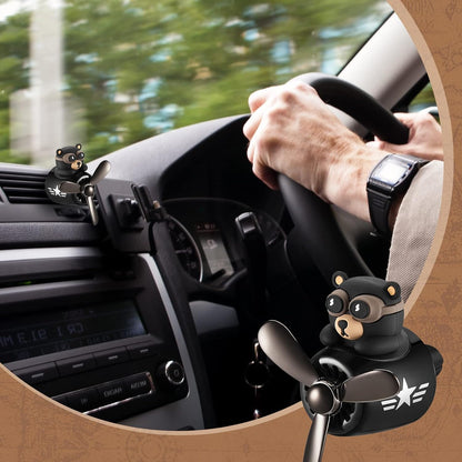 Tallew Car Air Freshener Cute Duck Car Vent Clip Diffuser with Rotating Propeller Outlet Vent 2.5" x 2.4" x 2.1" Easy to Install Included 2 Scents Aroma Tablets Aromatherapy Ornament Auto Accessories