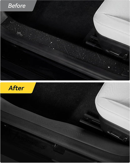 3W Tesla Model Y Juniper 9PCS Door Sill Protector 2025 2026 5 Seat (Not Standard/Original Tailgate Sill) Front,Rear, Rear Bumper,Trunk,Door Entry Guard, Anti-dust Cover,Edge Guards,Model Y Accessories