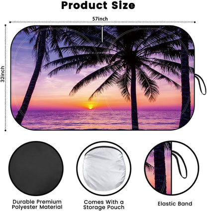 Iridescent Sun Shade for Car Windshield, Foldable Universal Car Windshield Upgrade Sunshade Enhanced UV Rays Reflective Sun Visor Shade Keeps Vehicle Cool