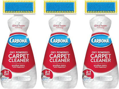 Carbona 2-in-1 Oxy-Powered Carpet Cleaner (13.5 Fl Oz), Spot Cleaner with Dual Sponge & Bristle Applicator for Targeted Cleaning, Fast Formula