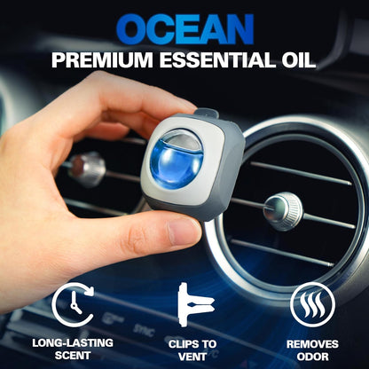 Air Jungles New Car Scent Car Air Freshener Vent Clip, 6 Count Long Lasting Up to 180 days, Natural Essential Oil Car Fragrance Accessories for Women and Men, Odor Eliminator - 4ml Each