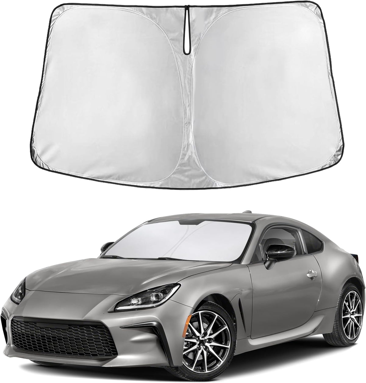 EcoNour Car Windshield Sun Shade | 2025 Upgraded Innovative No-Light-Pass Technology for Maximum Coverage | Foldable Sun Shade Keeps Your Vehicle Cool | Must-Have Car Accessories | Small (59" x 29") - Colors B
