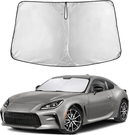 EcoNour Car Windshield Sun Shade | 2025 Upgraded Innovative No-Light-Pass Technology for Maximum Coverage | Foldable Sun Shade Keeps Your Vehicle Cool | Must-Have Car Accessories | Small (59" x 29") - Colors B
