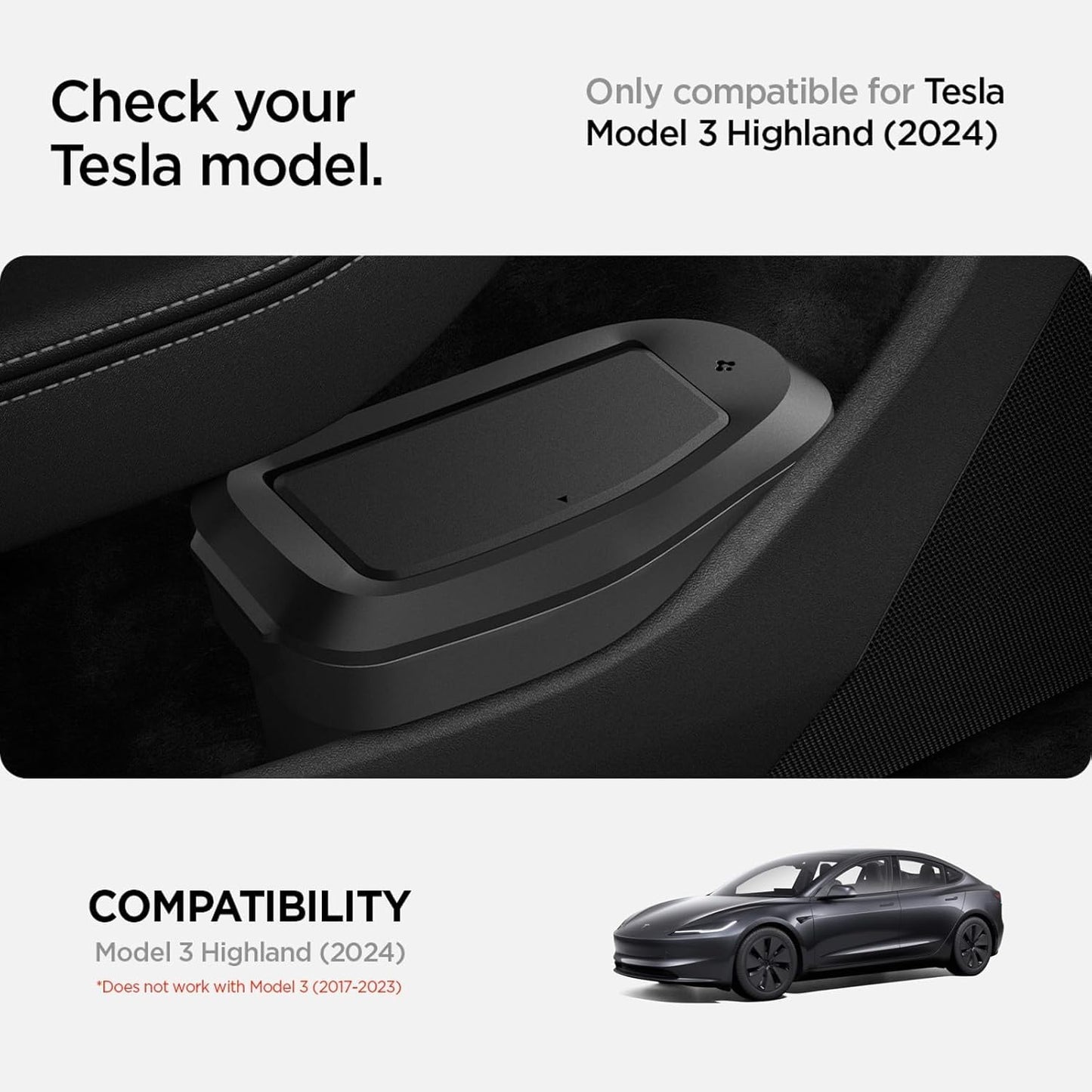 Spigen Door Pocket XL Car Trash Can [with Magnetic Lid] Waterproof Door Pocket Organizer 2025 2026 Tesla Model Y Juniper Premium & Performance Accessories - Driver Side Only