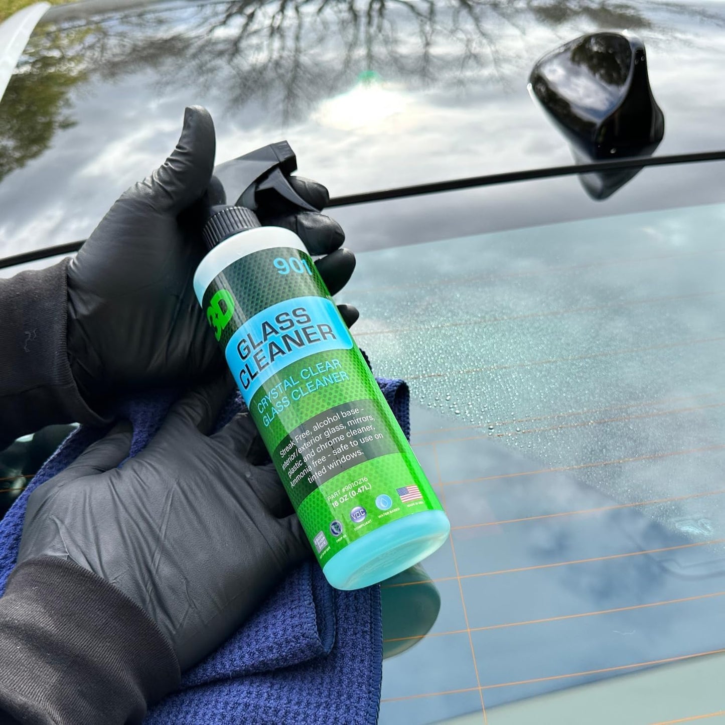 3D Glass Cleaner - Ready to Use, Tint Safe, Streak Free Glass Cleaner - Gallon