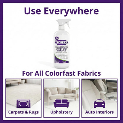 FOLEX - Professional Carpet Cleaner Spray 34 oz - Pet Stain Removal - Instant Stain Removal - No Rinsing Required - Safe for Pets - Works on All Fabrics