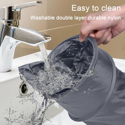 Car Trash Can, 2 Packs Mini Collapsible Pop-up Car Garbage Can, Waterproof Hanging Car Trash Bag with Velcro, Car Trash Bin, Black