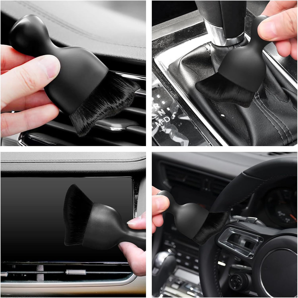 Car Interior Cleaning Brush Car Duster Interior with Ultra Soft Bristles Auto Detailing Brushes Dusting Car Accessories for Dashboard, AC Vents, Leather, Scratch-Free (1Pack)