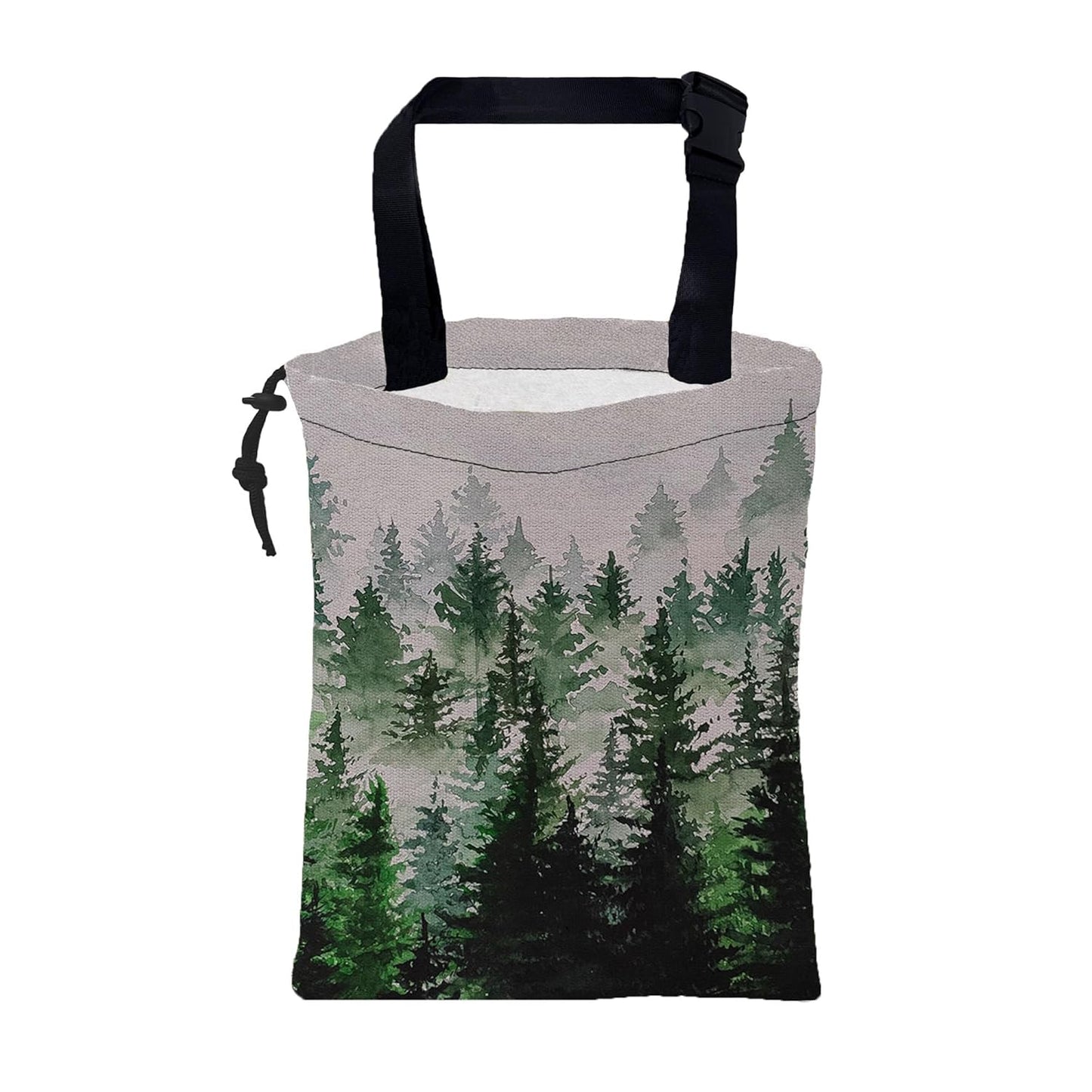 Car Garbage Bag Colorful Floral Spring Daisy Drawstring Car Trash Bag Hanging for Back Seat with Adjustable Buckle Canvas Vehicle Trash Can Easy-to-Install