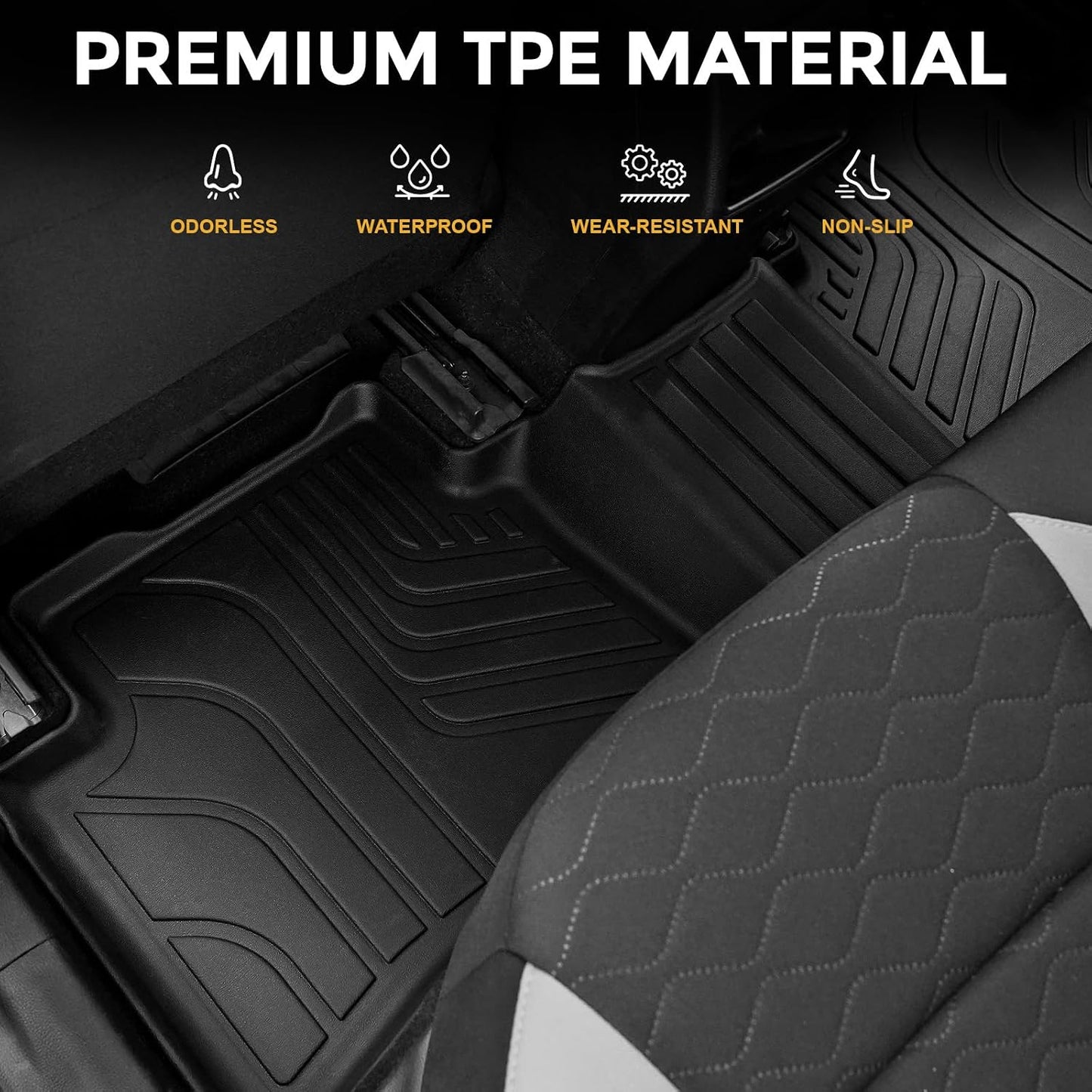 Floor Mats for Toyota Sienna 2021-2026, All Weather Floor Mats Lower Trunk Cargo Liner Accessories, Full Coverage Set (Fit 8-Seat with Spare Tire)