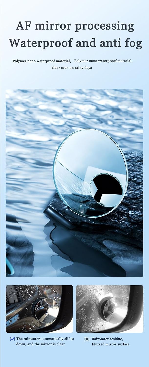 KARKOR Blind Spot Mirror Round HD Glass Convex 360° Wide Angle Side Rear View Mirror Exterior Accessories and Interior for Cars SUV and Trucks Pack of 2