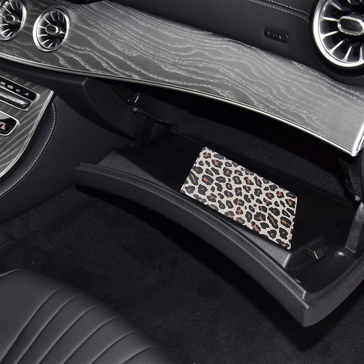 LumiMokki Premium Car Registration & Insurance Card Holder with Magnetic Shut, Vehicle Glove Box Car Organizer - For Documents, Cards, License (Black)