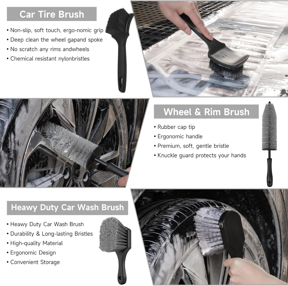 36Pcs Car Detailing Kit, Car Detailing Brush Set, Car Cleaning Kit, Auto Detailing Tools for Interior Exterior Wheels, Professional Car Wash Accessories with Windshield Cleaning Tool and Storage Box