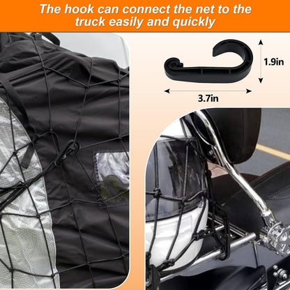 Cargo Net 4' x6' Stretches to 8' x 12' Truck Cargo Net for Pickup Truck Bed- Small 4"x4" Mesh Grid Super Duty Bungee Heavy Duty Bed Netting with 12 Adjustable Metal Carabiners by Cenipar