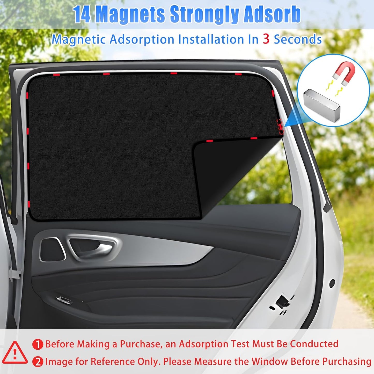 ZATOOTO Suede Car Window Shades 4PCS - Car Window Covers for Ultimate Privacy, UV Protection, and Heat Insulation, Side Window Sun Shade Perfect for Camping, Travel, Baby Safety, and Daily Use