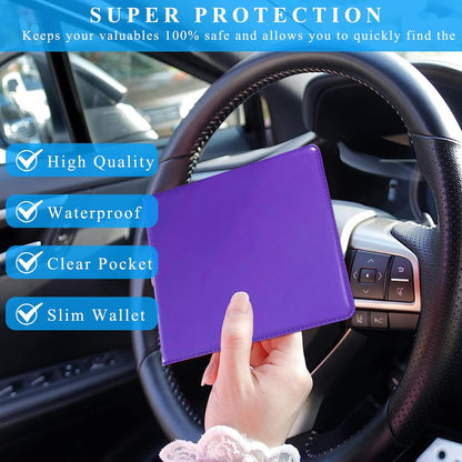 Kewucn 1 PC Car Registration Insurance Holder, Essential Auto Card Glove Box Organizer, Vehicle Interior Accessories Perfect for Most Car, Truck, SUV (10.55''×4.8'', Pink)