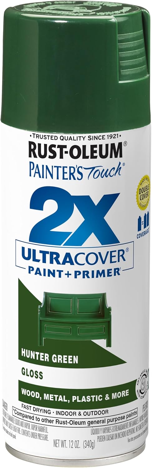 Rust-Oleum 334029 Painter's Touch 2X Ultra Cover Spray Paint, 12 oz, Gloss Clear - Colors F