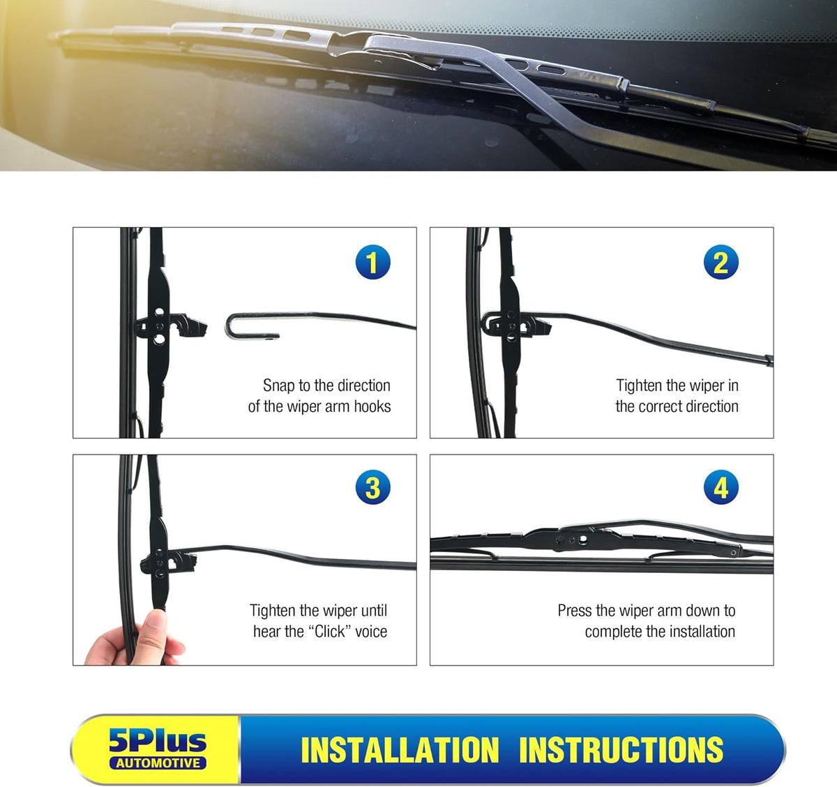 20"-2 Pack Windshield Wiper Blades Replacement For Ford F150 F250 F350 F450 F550 2008-1999 Expedition 2006-1999 Explorer 2010-2005 Mustang 2004-1999, Windshield Wiper Blades For My Car