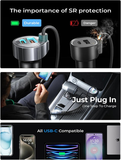 LISEN 90W for iPhone 17 16 15 Pro Max Car Charger USB C Fast Charge,Super Fast for iPhone 17 16 Car Charger USB C Adapter for iPhone 17e 16 15 Pro Max Plus Air,Samsung Galaxy S26 Ultra, Android