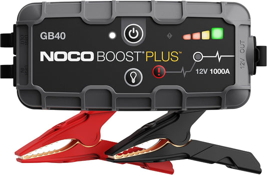 NOCO Boost GB40 12V 1000A UltraSafe Portable Lithium Jump Starter | Spark-Proof + Reverse Polarity Protection - Power Bank - 100-Lumen LED Flashlight - For 6.0L Gas and 3.0L Diesel Engines