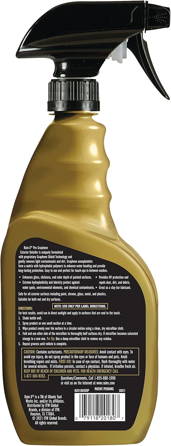 Rain-X 630177SRP Cerami-X Glass Cleaner + Water Repellent, 23oz - Cleaning Effectively While Remaining Streak Free, Protecting Against Contaminants and Stains