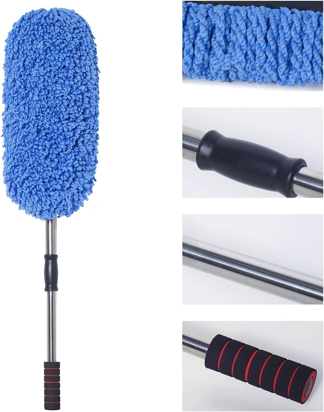(3 Pack) Microfiber Car Duster Exterior Scratch Free, Extendable Handle Interior Multipurpose dust Cleaning Duster for car