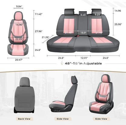 Coverado Seat Covers Full Set, Black Seat Covers for Cars 5 Seats, Car Seat Protector, Waterproof Nappa Leather Car Seat Cushion, Front and Rear Car Seat Cover Fit for Most Sedans SUV Pick-up Truck - Colors B
