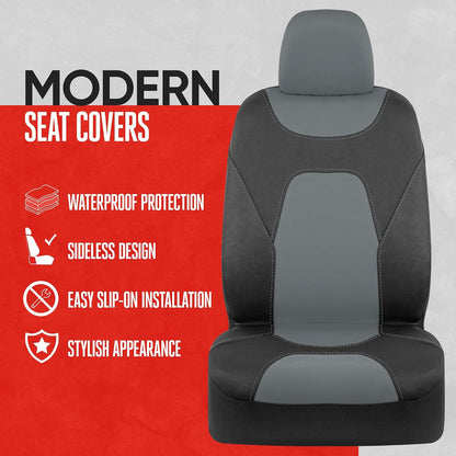 Motor Trend AquaShield Waterproof Front Seat Covers, Black Seat Covers for Cars – Neoprene Front Car Seats Cover, SUV Seat Covers Protector - Car Interior Cover for Auto, Trucks, & Dog Owners
