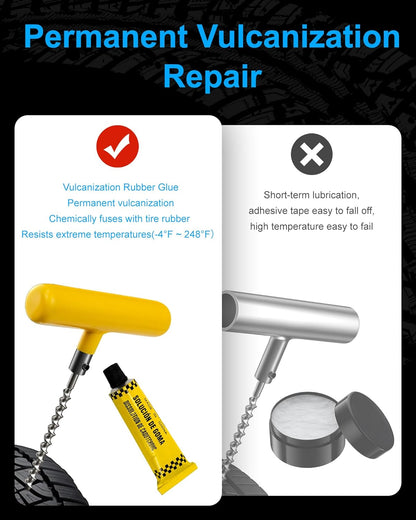 Tire Repair Kit with Plugs, Tire Plug Kit Heavy Duty Professional for Car, ATV, Motorcycle, Truck, Flat Tire Emergency Repair (Boxed Type - 16 PCs)