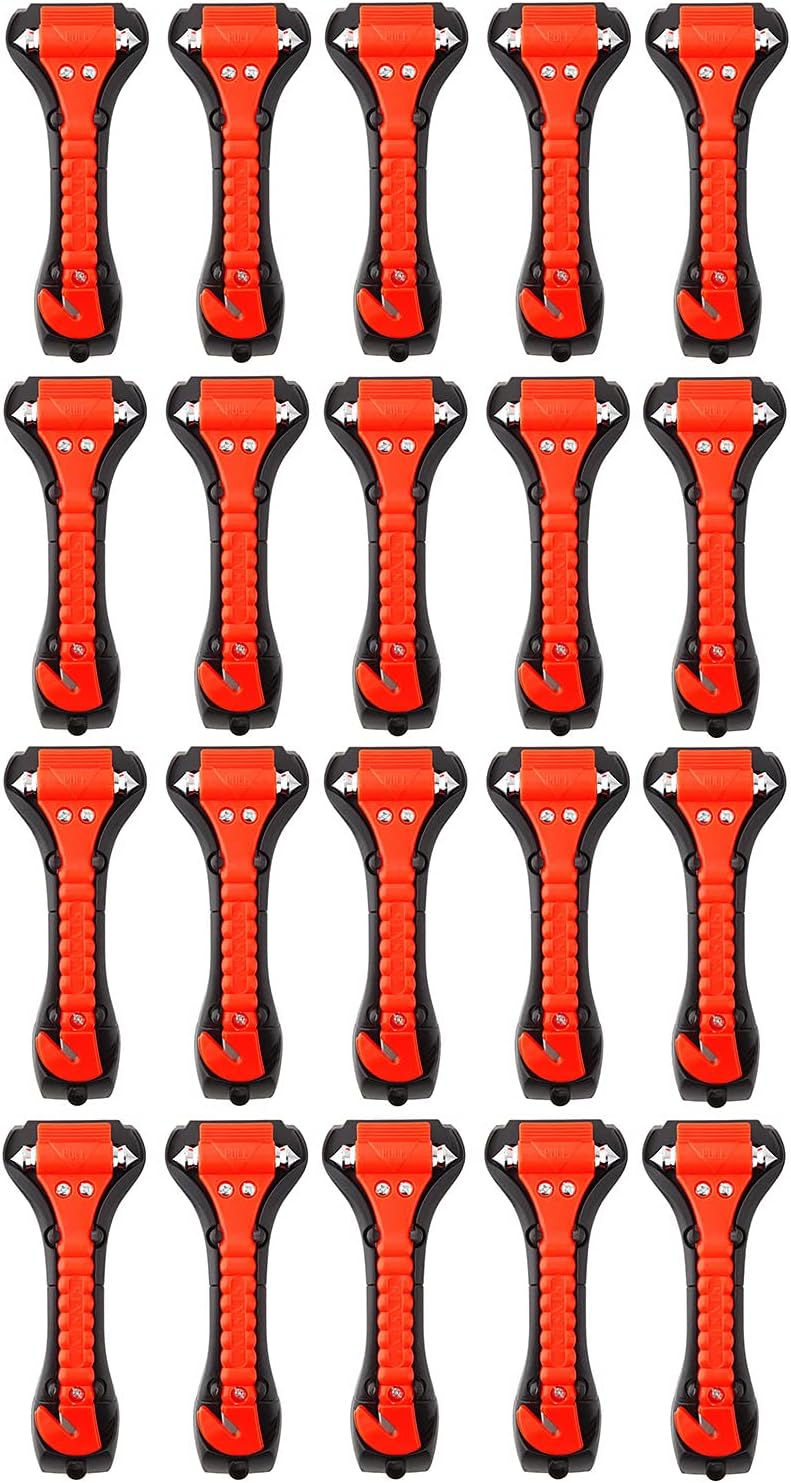 SINSEN Car Safety Hammer Set of 2 Emergency Escape Tool Auto Car Window Glass Hammer Breaker and Seat Belt Cutter Escape 2-in-1 for Family Rescue & Auto Emergency Escape Tools