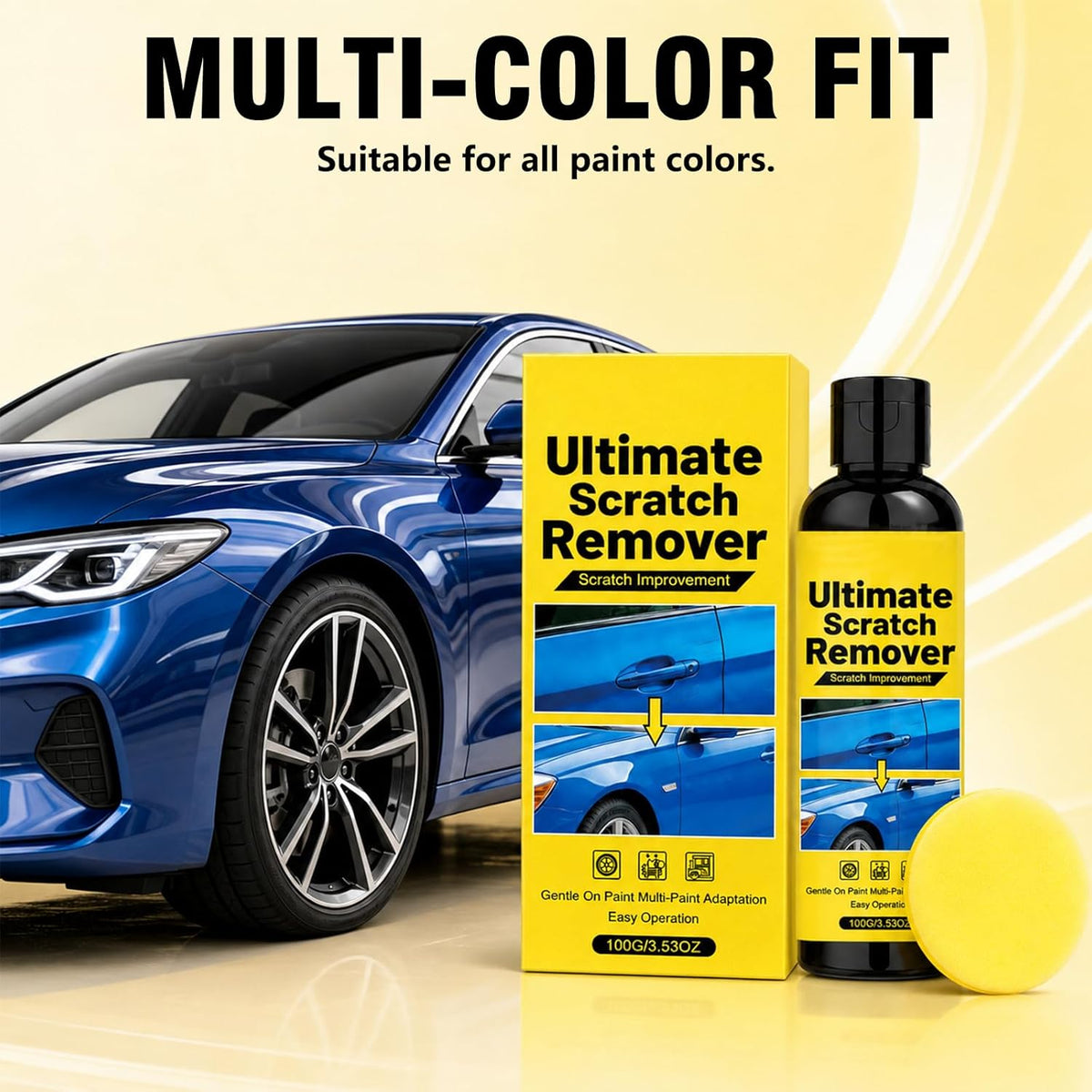 NanoPolix Car Scratch Remover, NanoPolix Scratch Remover, Plastic Polish Scratchs Removers, Quick Fix Removal Paste for Deep Scratches, All Paint Colors Polishing Kit（100g/3.53oz）(1)
