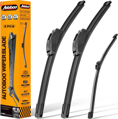 AUTOBOO 3-Pack Windshield Wiper Blades for Subaru Outback 2020-2025, Original Equipment Replacement 26"+18" Front and 16" Rear, All-Weather Performance, Easy One-Click Install