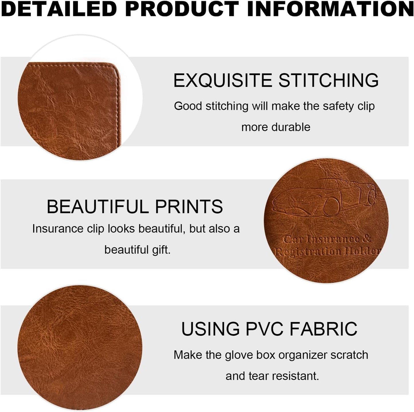 Car Registration and Insurance Holder, Leather Auto Glove Box Document Organizer with Magnetic Closure, Car Essential Paperwork Wallet Case Interior Accessories for Women Men (Leopard Print)