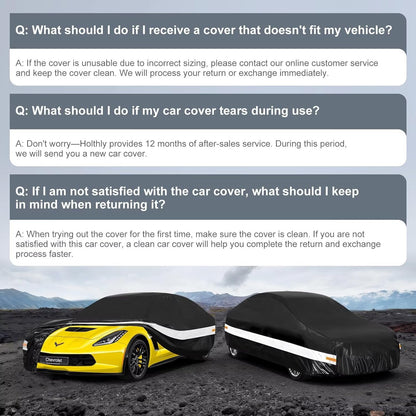 10 Layers Car Cover Custom Fit for Mercedes Benz C Class C250 C300 C43 C63 (1993-2026), Waterproof All Weather for Automobiles, Outdoor Full Cover Sun Dust Rain Protection with Cotton. Black - Colors A
