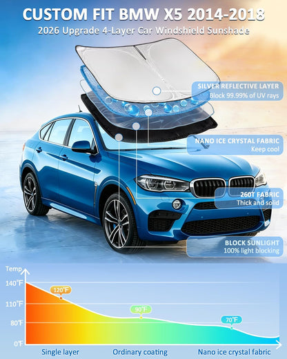 for Toyota Tacoma 2016-2023 2024 2025 2026 Sun Shade Sunshade Windshield Cover - 4 Layers Front Window Shade Custom Fit Tacoma 2Dr 4Dr Pickup Sun Visor 240T Shade Blocks UV Rays Car Accessories - Colors A