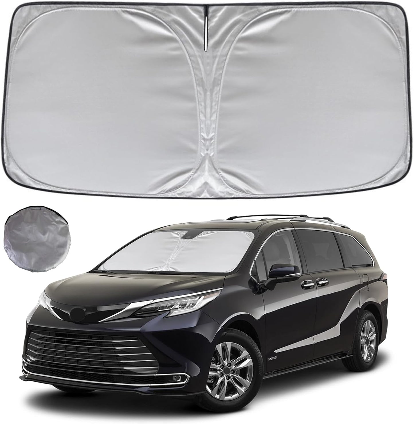 KAYZT Windshield Sun Shade for 2019-2025 2026 Chevy Silverado 1500 /GMC Sierra 1500 2500HD 3500HD Foldable Sunshade Front Window Custom Fit Car Accessories - Colors B