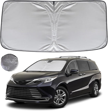 KAYZT Windshield Sun Shade for 2019-2025 2026 Chevy Silverado 1500 /GMC Sierra 1500 2500HD 3500HD Foldable Sunshade Front Window Custom Fit Car Accessories - Colors B