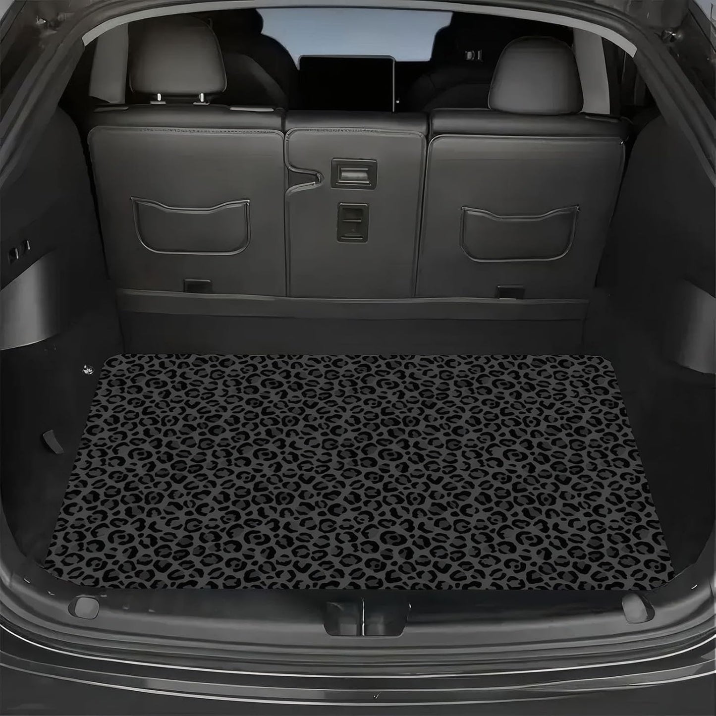 Universal Car Trunk Mat 29" x 39",Purple Colorful Flowers All Weather Trunk Protection Cargo Liner, Durable Cargo Mat Rear Trunk Liner,Stylish Vehicle Interior Accessories Suitable for Most Car Models