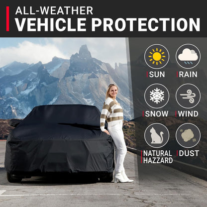 iCarCover 15-Layer Car Cover Waterproof All Weather | Premium Quality Car Covers for Automobiles, UV Protection, El Camino, Impala, Bel Air, Monte Carlo, Galaxie, Charger, Size C21 (See Size Chart) - Colors B