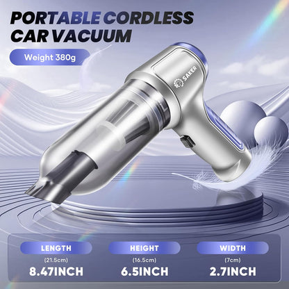 Saker Car Vacuum Portable Cordless Handheld Car Vacuum 15000PA High Power with Brushless Motor and Blower for Cars,Office,Home Cleaning HL107B