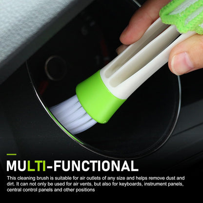 Set of 3 Mini Duster for Car Air Vent, 3 Arms Blinds Duster, Automotive Air Conditioner Cleaner and Brush, Cleaning Tools for Window Blinds, Keyboard, Air Conditioner Vents, Fans (Green)