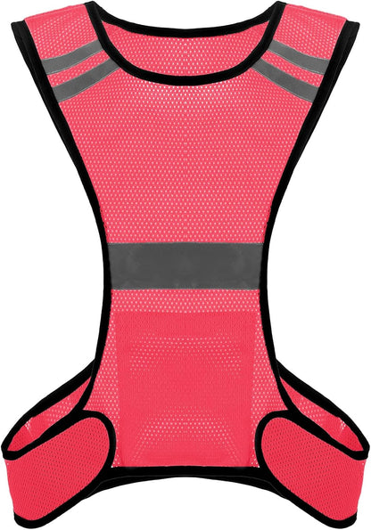 Ptwola Reflective Running Vest High Visibility Running Gear with Large Pocket Night Lightweight Reflective Safety Vest