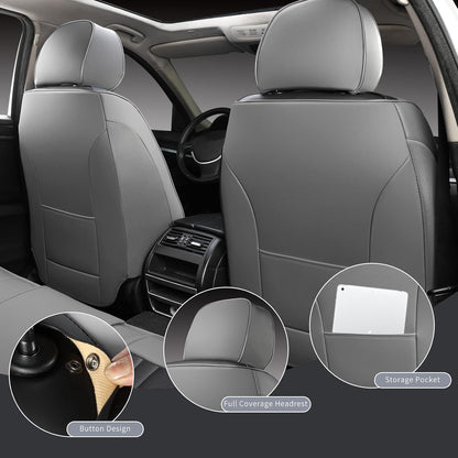 MINGBRON Leather Car Seat Covers,Car Seat Protector Waterproof,Seat Covers Full Set, Car Seat Protectors 5 Seats,Automotive Seat Covers Fit Most Cars Wine Red