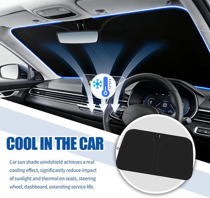 59"×31" 2026 Upgraded Car Windshield Sun Shade Foldable,Thickened Car Sun Shade Windshield with Storage Bag,Universal Sunshade for Cars Windshields for Most Cars,SUVs